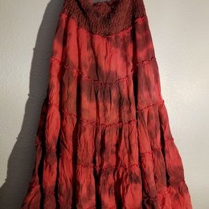 Bila Boho Red Flow Skirt